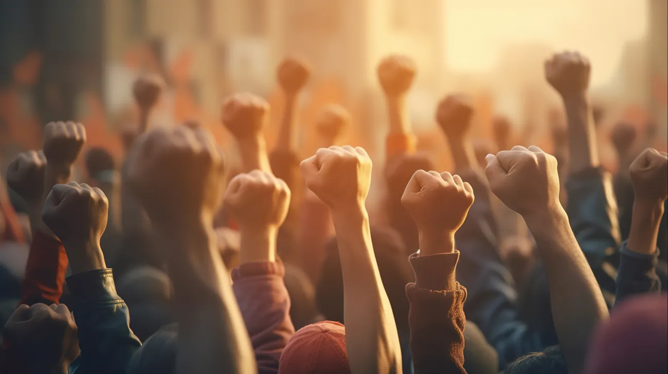 Stock image of young activists